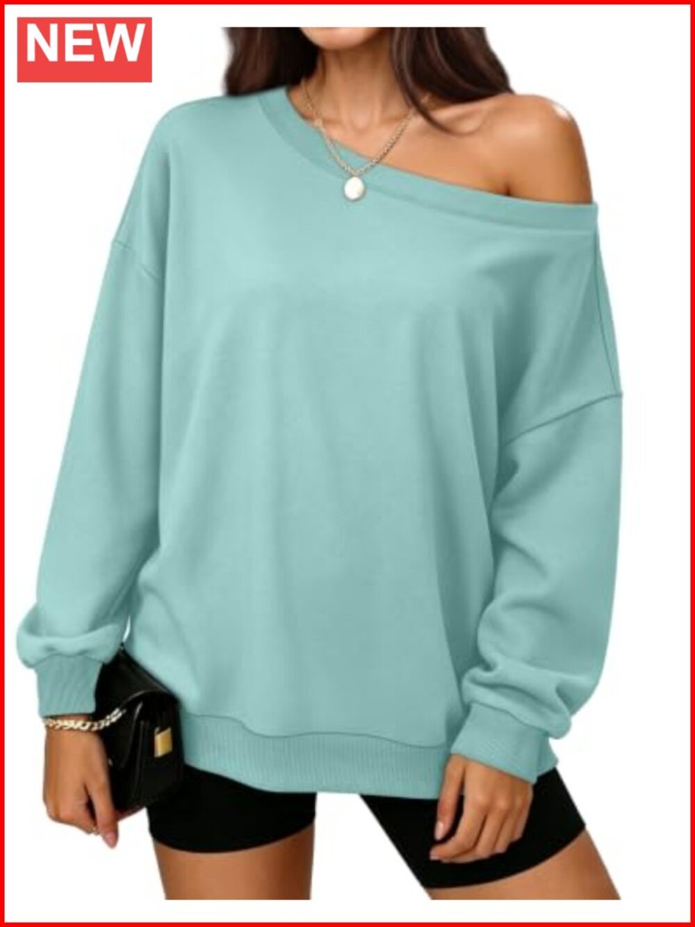 Off the Shoulder Sweatshirt Long Sleeve Pullover Top Women Fall Winter